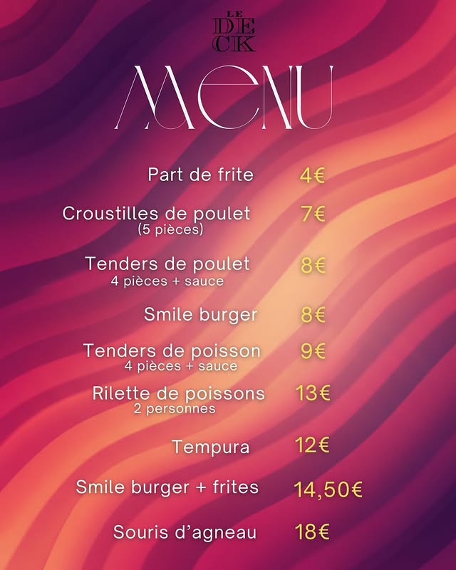 Carte Tapas & Burgers